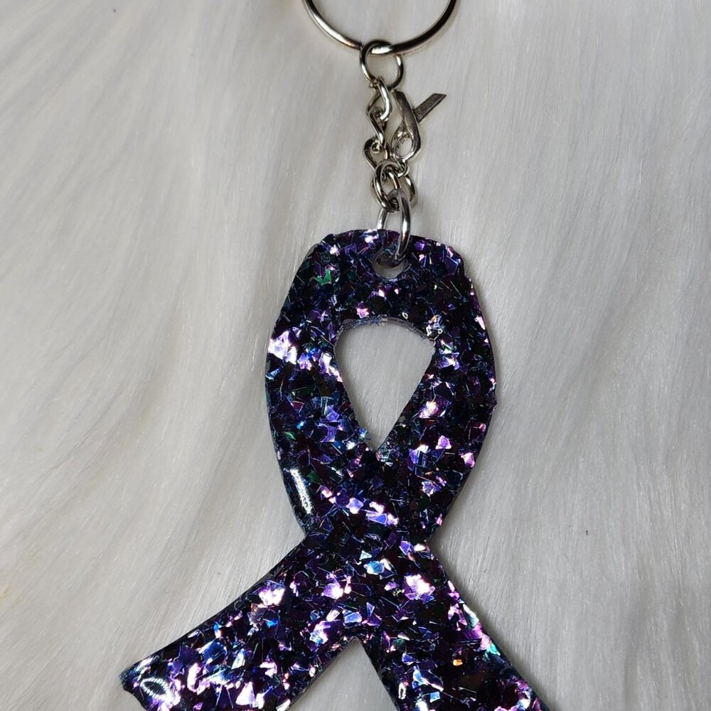 Suicide Awareness Ribbon Keychain - Picture 2 of 2